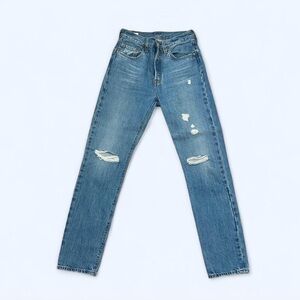 Classic Blue Levi's 501 Straight Leg Denim jeans